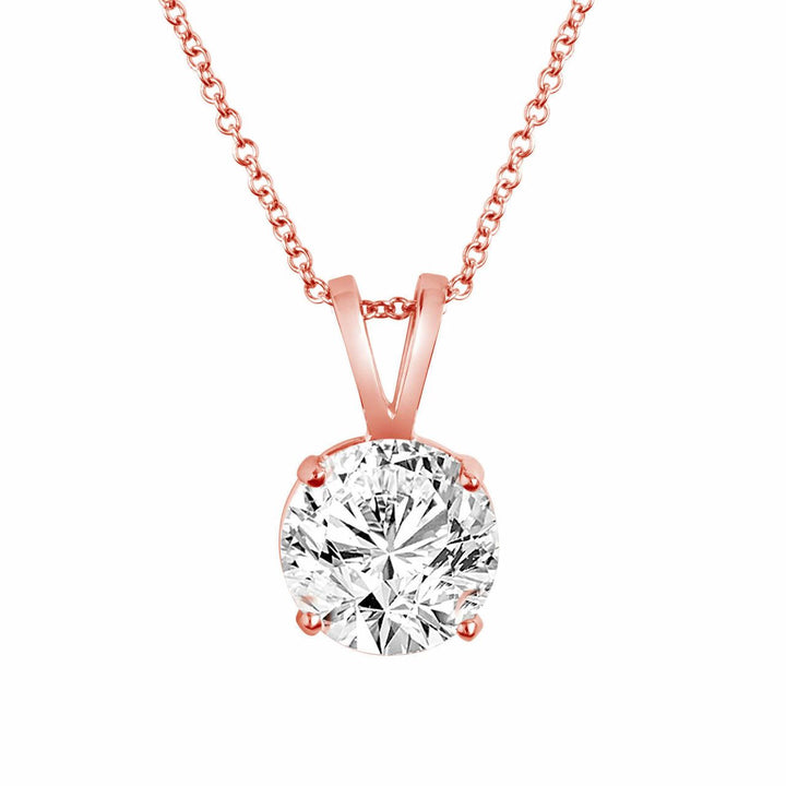 18K Rose Gold Plated Classic Solitaire Necklace "To My Beautiful Girlfriend" Valentines Card Message